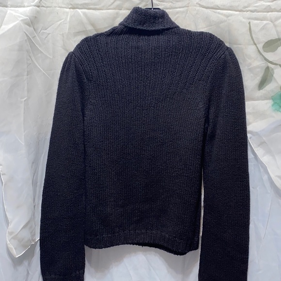 J CREW BLACK COTTON/NYLON  TURTLENECK SWEAT. SZ L - Picture 2 of 9